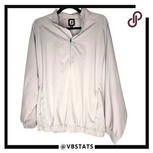 FootJoy Men's Half Zip‎ Windshirt Performance Golf Jacket Cream Medium